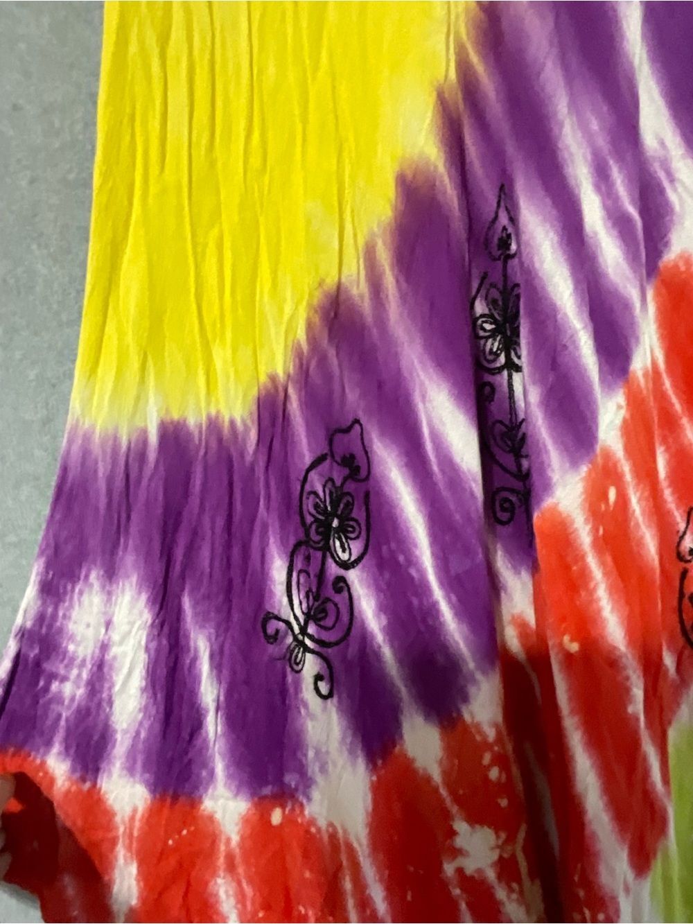 Sante classic Vibrant Tie-Dye Swing Tunic — Yellow, Purple, Red, Lime Sz OS - Picture 9 of 11
